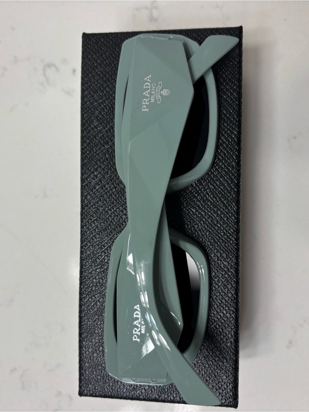Prada Women’s Chunky Square Sunglasses in Sage Green - Picture 4 of 4